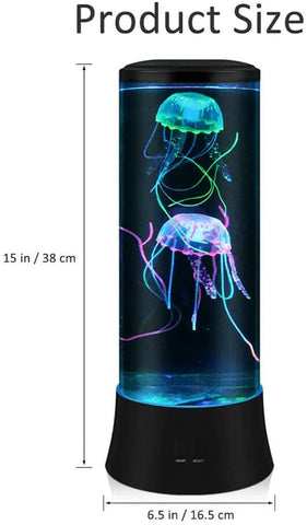 Lampe à lave à LED fantaisie avec méduses - 7 couleurs - Lampe d'ambiance style aquarium