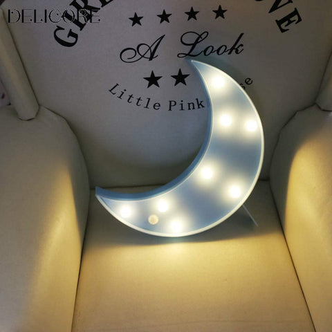 Lumière de nuit avec 8 LEDs, lampe en forme de lune, lampes de LED à télécommande actionnées par batterie pour Fête Partie Maison