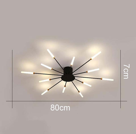 LED plafonnier lumière Moderne feu d'artifice Design Lampe créatif Chic Suspension Lustre intérieur Simple Salon Salle,Noir