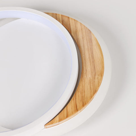 Plafonnier LED Moderne, 28W Lampe de Plafond Moderne, Ø30CM * 5CM Round Wooden Luminaire Plafonnier LED pour Chambre, Cuisine, Couloir, Entrée, Lumière Blanche Froide, 6000K