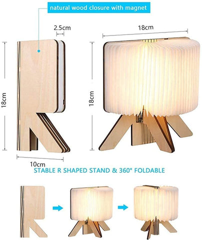 Livre Lampe Led Pliante Magnétique Mini Led Lampe de Papier Rechargeable par Usb 2 modes de Couleur 1700mAh Veilleuse Enfant Pour Enfants, Petite Amie, Cadeau, Parents, Décoration D'intérieur