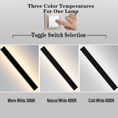 Applique Murale Extérieure LED, Étanche Minimaliste Noire Lampe Murale, Lumière Chaude 3000K, 12W, Protection IP65, Matériau Acrylique et Fer, pour Éclairage Intérieur et Extérieur