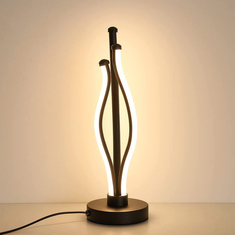 Lampe de bureau à LED, Lampe de Lecture à courbe de lumière chaude avec cordon de raccordement, lampe de chevet moderne pour salon, chambre d'amis, décoration de table de commode