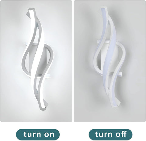 Applique Murale LED Moderne Forme en Spirale Lampe murale Blanc Froid 6000K Pour chambre à coucher, salon, couloir, entrée