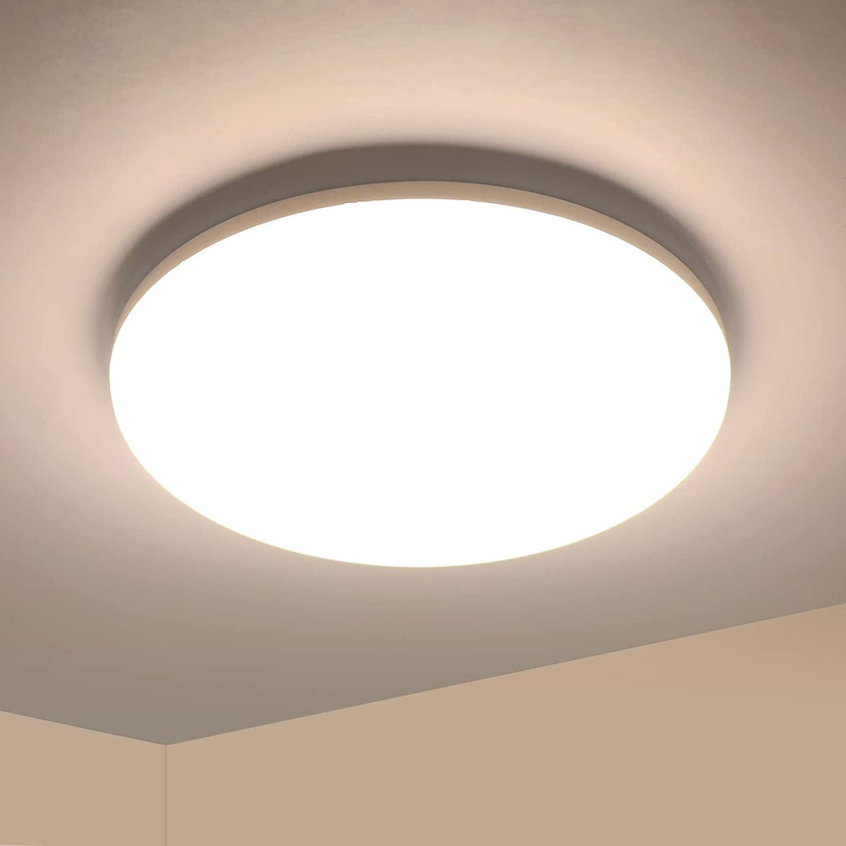 Plafonnier LED, 36W 3200LM Luminaire Plafonnier Moderne, Ultra Mince Rond Lampe de Plafond LED pour Salle de Bain Cuisine Chambre à Coucher Couloir Balcon, Ø23*H4cm, 4000K Blanc Naturel