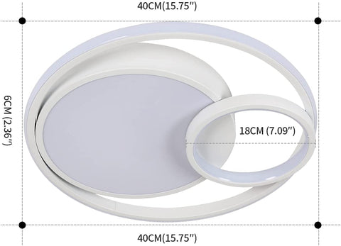 Plafonnier LED, Lampe de plafond 50W 5600lm, Plafonnier LED Moderne pour Chambre Salon Couloir Bureau Salle de Bains Cuisine Lumière Blanc Froid 6000K