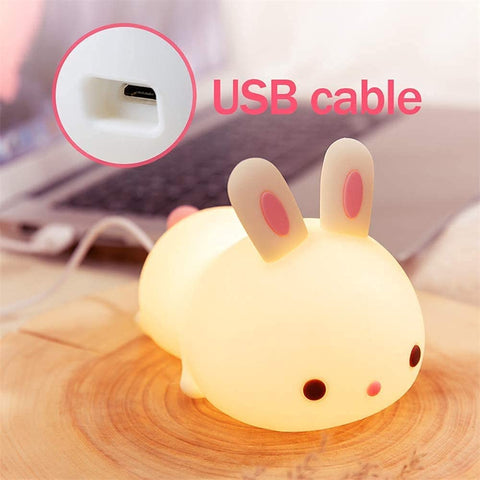 Veilleuse Pour Enfant bébé Veilleuses LED Veilleuse Animal Couleur Lapin Type Rechargeable Modifiable Adapté Aux Enfants bébés et Filles