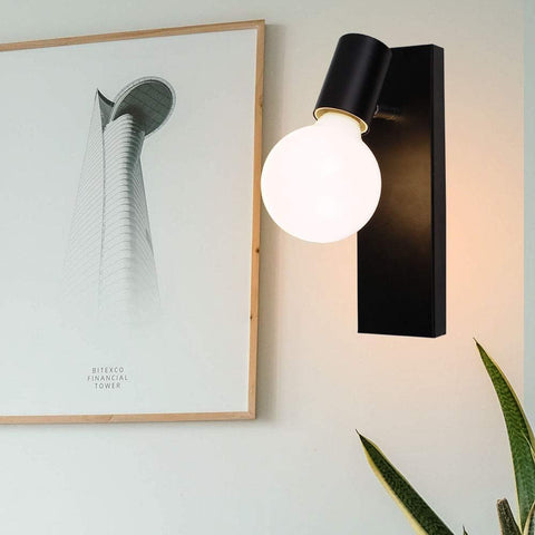 2 pièces Applique Murale Intérieur Vintage Lampe murale Pour chambre à coucher, salon, couloir, entrée Noir E27 Base