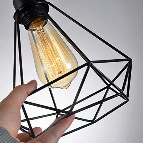 Suspension Plafonnier Industriel Noir E27 