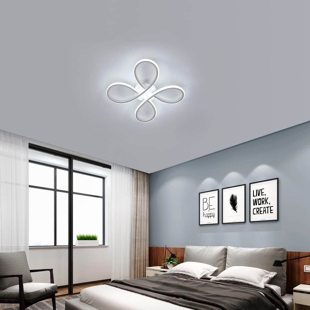 Plafonnier LED Design moderne 30W Forme de fleur créative Lampe de Plafond 
