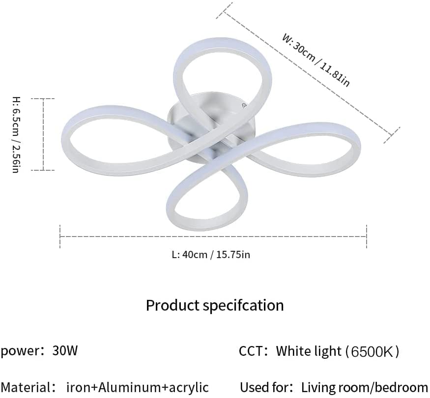 Tableau des dimensions des plafonniers