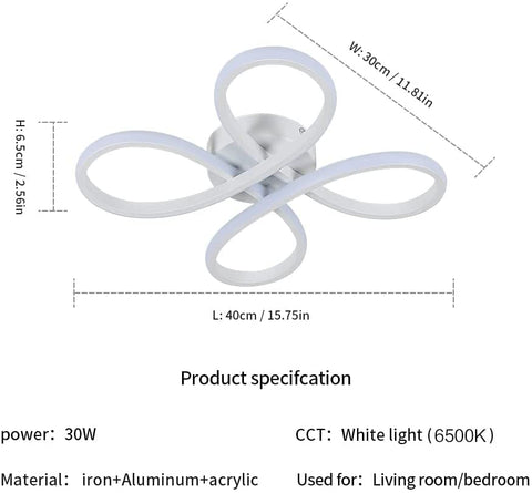 Tableau des dimensions des plafonniers