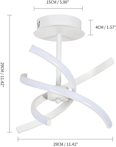 Tableau des dimensions des plafonniers