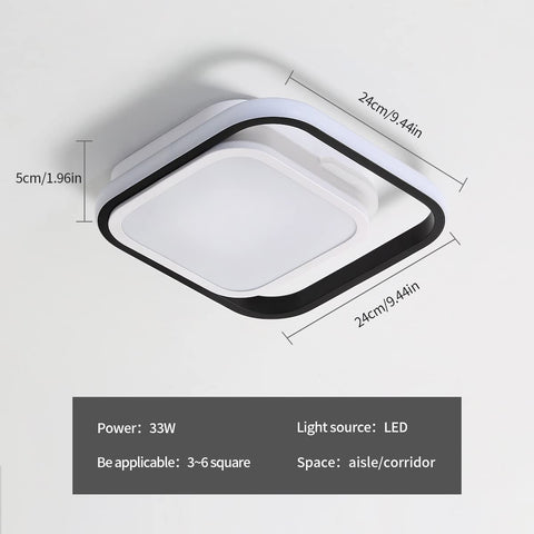 Plafonnier LED Carré, Plafonnier Moderne Blanc 29W, Plafonnier en Métal Acrylique 3000k Adapté à La Aalle de Bain, Cuisine, Salon, Chambre à Coucher