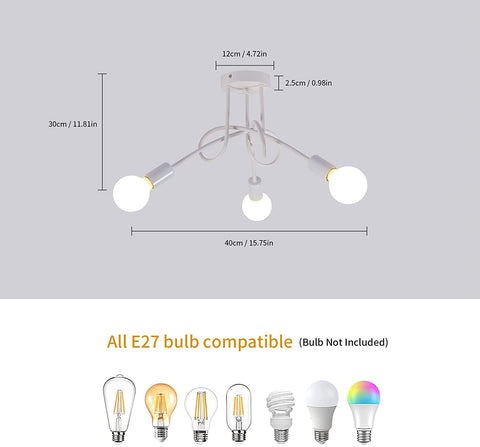 Tableau des dimensions des plafonniers