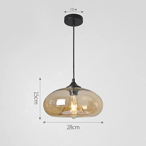 Lampe à suspension colorée suspendue en verre moderne pour salon Bar cuisine Restaurant café salle à manger luminaires nordiques pour la maison (ambre couleur)