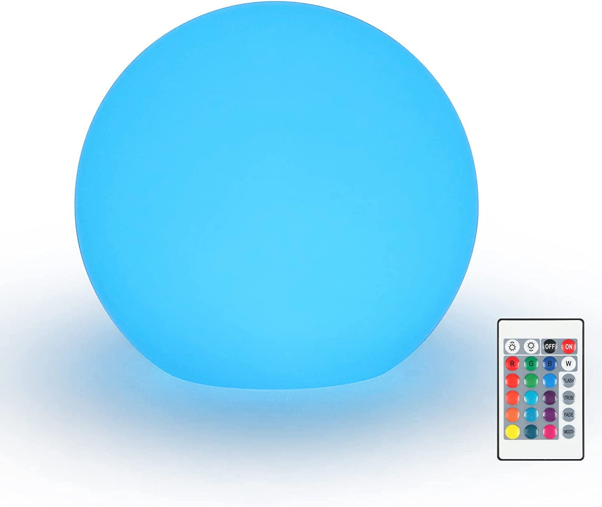 Boule lumineuse Lampe de Bureau LED 15cm, 16 RGB Couleurs Dimmables et 4 Modes, Veilleuse LED Lampe de Chevet avec Télécommande pour chambre, Salon, Chambre d'enfant, Mariage, Batterie Remplaçable