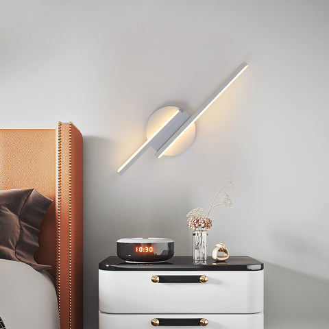 Applique Murale LED Intérieur Lampe Murale Moderne, Appliques Aluminium Pour Salon Couloir Salle De Bain Escalier Veilleuse (Blanc) 3000K Lumière Chaude