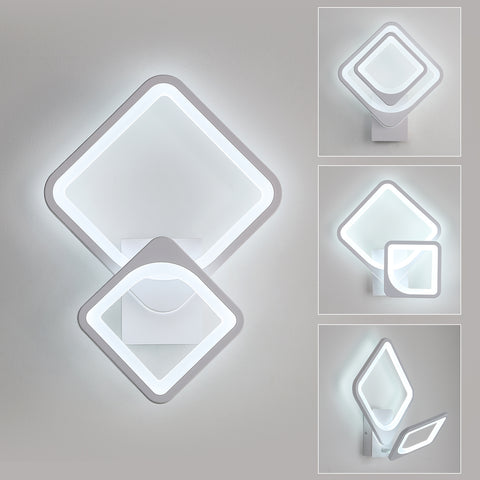 Applique Murale Intérieure 32w, Lampe Murale LED Blanc, Carré Rotatif , pour Escaliers Intérieurs Salon Chambre