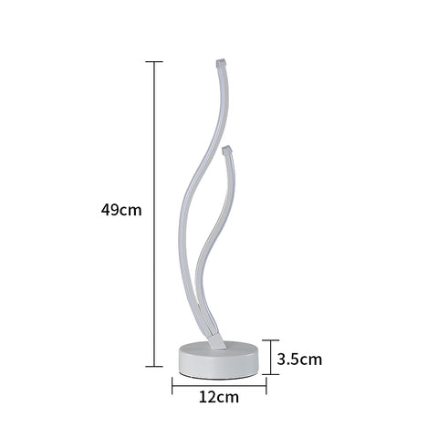 Lampe de table LED Minimaliste acrylique Lampe de table, LED métal Lampe de table design Vague Chambre éclairage tamisé LIGHTING Eye