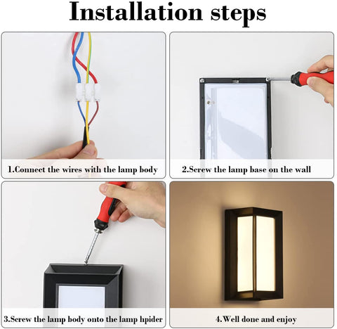 Applique Murale Extérieure LED 18W, Lampe Murale Étanche IP65, Éclairage Moderne Blanc Neutre 4000K pour Cour, Jardin, Terrasse, Couloir, Chemin, Patio, Villa - Luminaire Extérieur