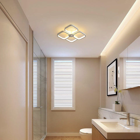 Plafonnier LED 32W Design moderne Cercle carré Lampe de Plafond Blanc Chaud 3000K 