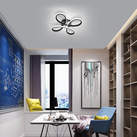 Plafonnier LED Design moderne 30W Forme de fleur créative Lampe de Plafond 