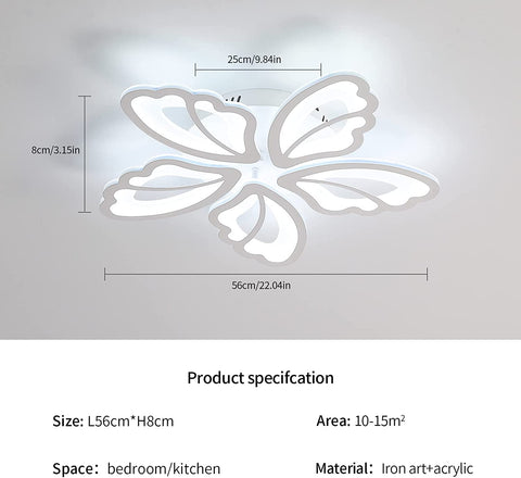Plafonniers à LED, Lampe de Plafond moderne 36W, lumière blanche froide 3500LM 6000K pour salon, chambre et couloir (5 plafonniers en acrylique)