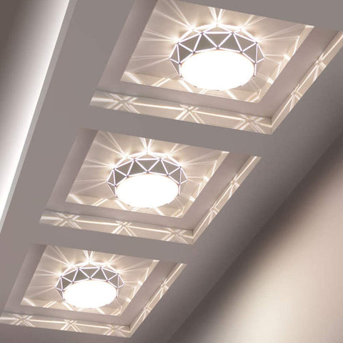 Moderne LED Plafonnier Polygone Plafonnier Surface Mount 8W 220V Lumière blanche Pour Salon Couloir Escalier Cuisine Diamètre 22cm