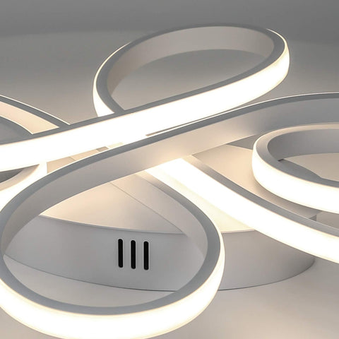 Plafonnier Led Dimmable Moderne Forme de fleur créative Lampe de Plafond 3000K-6000K Pour salon chambre à coucher salle à manger bureau Blanc