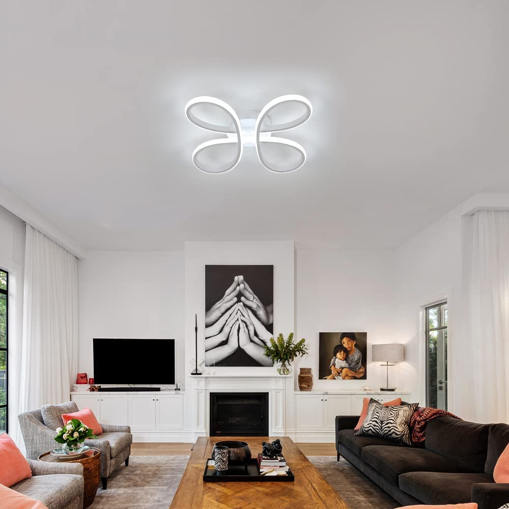 Plafonnier LED Design moderne 30W Forme de fleur créative Lampe de Plafond 