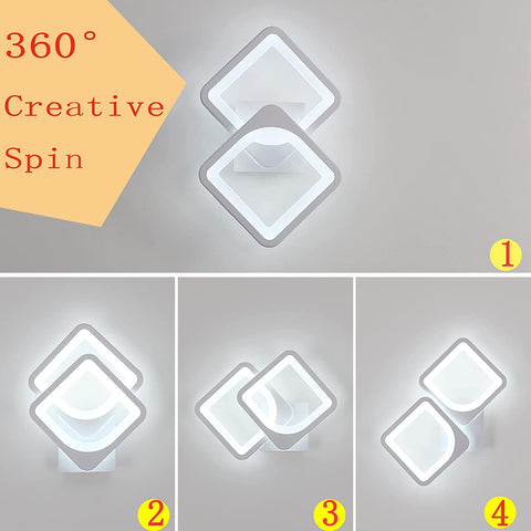 Applique Murale LED 24W Design Moderne, Éclairage Blanc Froid 6000K, Lampe Murale Intérieure pour Salon, Chambre, Escaliers, Couloir, Salle de Bain