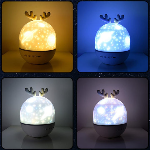 Bébé Veilleuse Projecteur, LED Enfant Veilleuse Lampe Musicale et Lumineuse 360°Rotation avec 8 Musique 6 Films Thème, Lampe de Projecteur Étoiles à Télécommande USB Lampes de Chevet Lampes d'ambiance