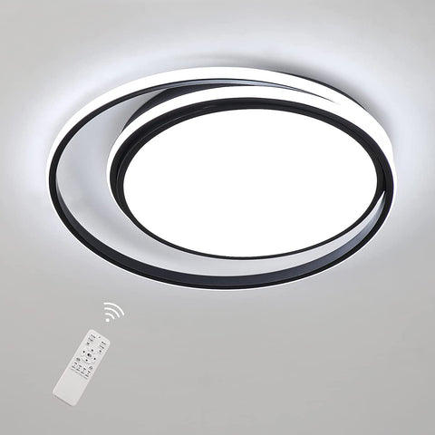 48 W Plafonnier LED Dimmable avec Télécommande, Plafonnier LED Moderne Luminaire Intérieur, Plafonnier Rond LED pour Salle de Bain Chambre, Cuisine, Salon, Salle à Manger, Bureau