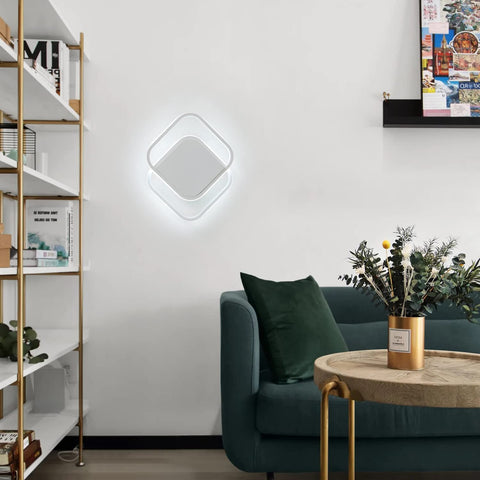 Plafonnier LED Moderne, Lampe de Plafond Led Carré 24W 2200LM, 6000K Blanc Froid Luminaire Plafonnier, Plafonnier en Acrylique, pour Chambre Salon Cuisine Couloir (Blanc)