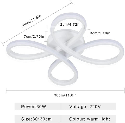Tableau des dimensions des plafonniers