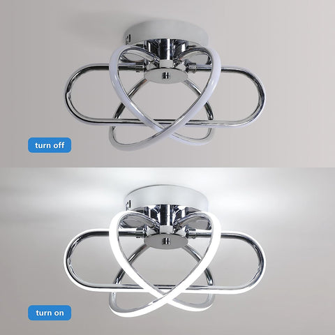 Plafonnier LED Design moderne 6000K Forme de fleur créative Lampe de Plafond Pour salon chambre à coucher salle à manger bureau Blanc