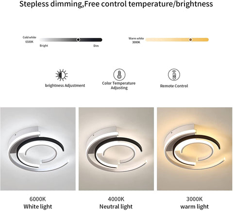 Dimmable Plafonnier LED avec Télécommande 36W Plafonnier LED Moderne 41cm Chambre à Coucher Plafonniers pour Maison Bureau Chambre Salon Cuisine Balcon Couloir, 3000-6000K