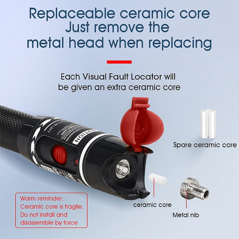 50mW Stylo Optique Fibre Localisateur visuel de défauts Fibre Optique Cable Testeur mètre pour CATV 30-50 km
