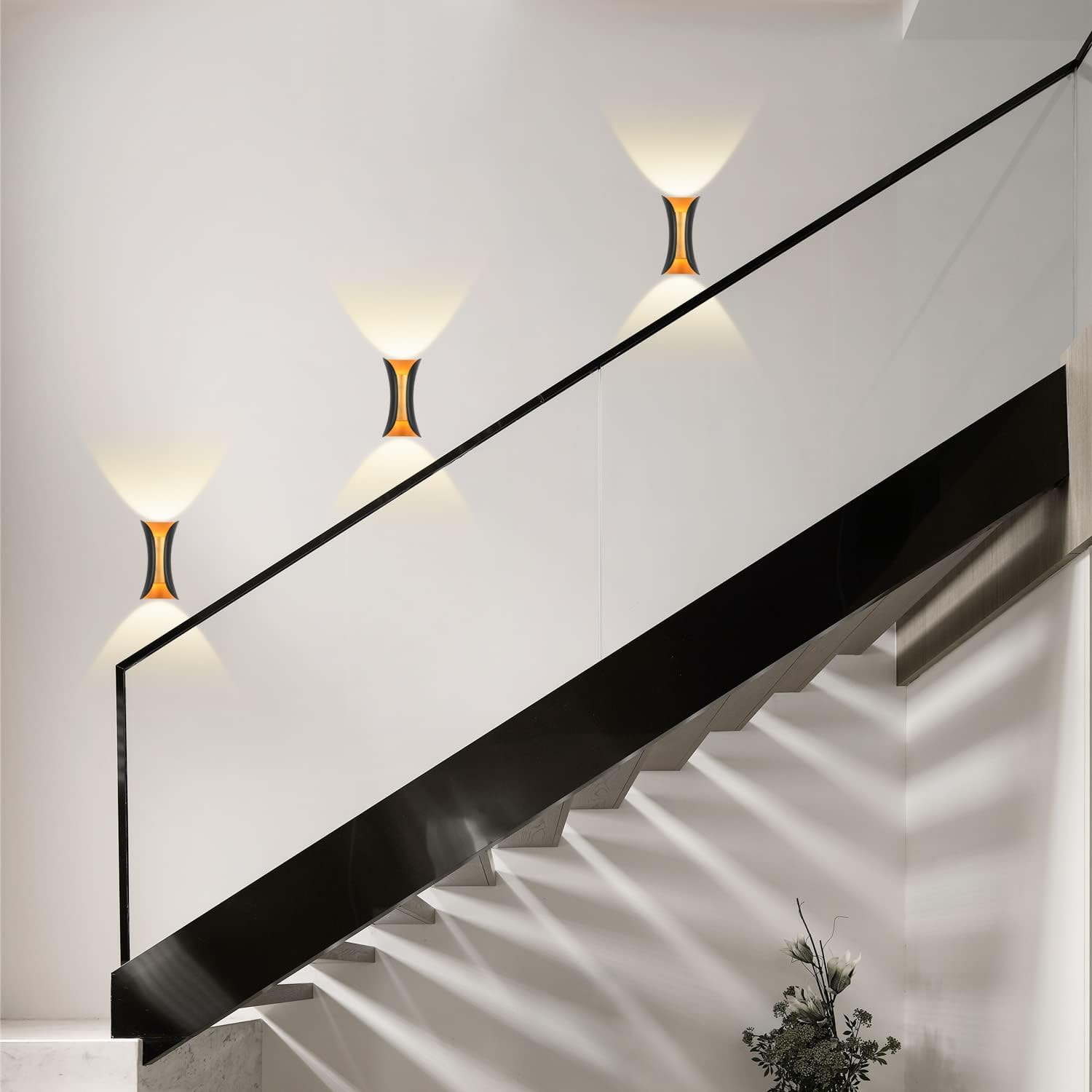 Applique Murale LED 10W Moderne Lampe murale Extérieure Blanc Chaud 3000K