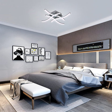 Plafonnier LED, Lampe Plafond Design Incurvé, Moderne Luminaire Plafonnier Led