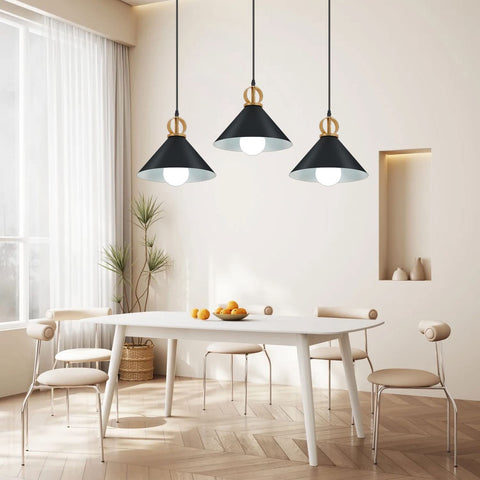 Lustre Industriel, Lampe à Suspension Rétro en Métal Noir E27 Lampe Suspension Industrielle, Lustre LED Moderne Simple Suspension Luminaire Créatif Antique pour Cuisine Salon Chambre