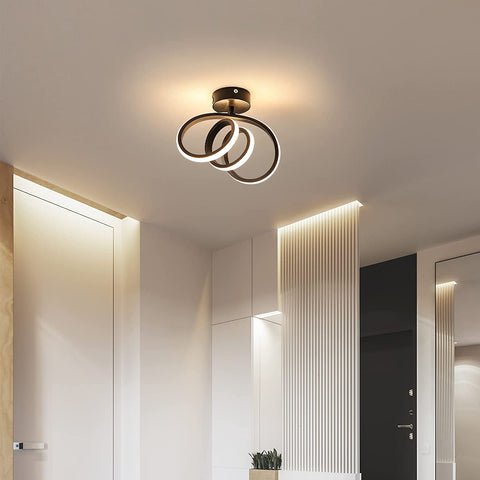 Plafonnier LED Moderne Applique Murale LED Interieur 24W Plafonnier de Couloir pour Chambre, Salle à Manger, Cuisine, Couloir 3000K Lumière Blanche Chaude, Diamètre 28CM