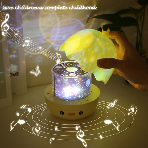 Veilleuse Projecteur Etoile, Rotation 360° Musicale Veilleuse + Minuterie + Télécommande + 6 Films de Projection, Veilleuse Enfant Lampe, pour Halloween, Noël, Fêtes, Cadeau Bebe Fille Garcon