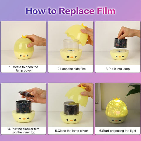 Veilleuse Projecteur Etoile, Rotation 360° Musicale Veilleuse + Minuterie + Télécommande + 6 Films de Projection, Veilleuse Enfant Lampe, pour Halloween, Noël, Fêtes, Cadeau Bebe Fille Garcon