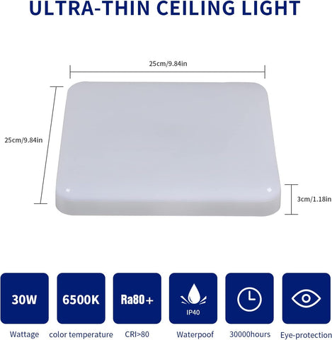 Tableau des dimensions des plafonniers