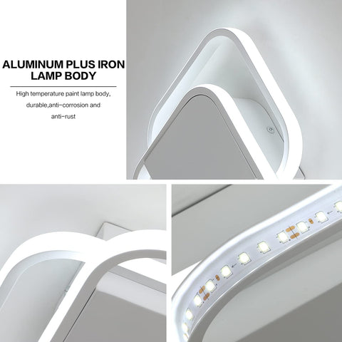 Plafonnier LED Moderne, Lampe de Plafond Led Carré 24W 2200LM, 6000K Blanc Froid Luminaire Plafonnier, Plafonnier en Acrylique, pour Chambre Salon Cuisine Couloir (Blanc)