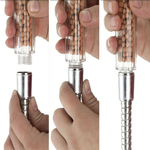 Pomme de douche led 3 couleurs tête de douche température douchette spa Chrome ABS pour accessoires de salle de bains