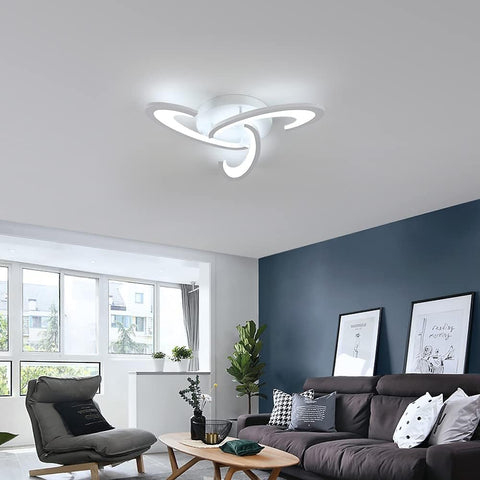 Plafonnier LED, Luminaire Plafonnier 36W 3240lm, Lampe de Plafond Design Shamrock pour Chambre à Coucher, Salon, Salle à Manger, Acrylique Blanc, Lumière blanche froide 6500K
