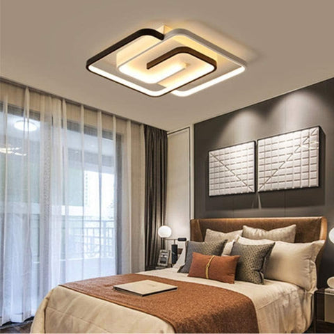 Plafonnier Led Dimmable avec télécommande Moderne Lampe de Plafond Dimmable 3000K-6000K Pour salon chambre à coucher salle à manger bureau 42W Carré